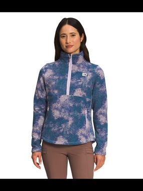 The North Face Women's Crescent 1/4 Zip Pullover Lavender Fog Glacier Dye